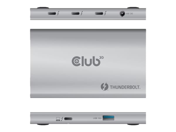 Club 3D Thunderbolt 4 Portable 5-in-1 Hub with Smart Power Dockingstation Sort