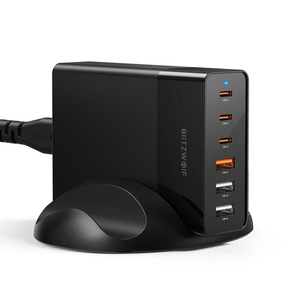 BW-S25 75W 6 Ports Desktop Ladestation Oplader PPS PD3.0 QC3.0 SCP Hurtig opladning, EU-stik enkelt oplader
