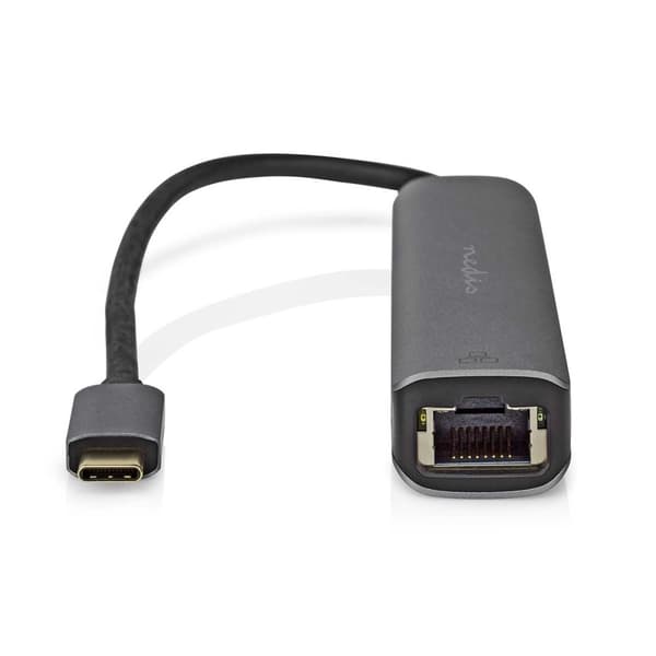 Nedis USB Multi-Port Adapter | 5-i-1 | USB 3.2 Gen 1 | USB-C™ Han | HDMI ™ -udgang / RJ45 Hun / 3x USB-A Hun | 5 Gbps | 0.20 m | Runde | Guldplateret