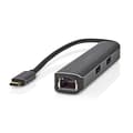 Miniatyrbillede 1 af 10: Nedis USB Multi-Port Adapter | 5-i-1 | USB 3.2 Gen 1 | USB-C™ Han | HDMI ™ -udgang / RJ45 Hun / 3x USB-A Hun | 5 Gbps | 0.20 m | Runde | Guldplateret