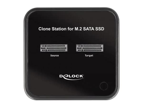 DeLOCK M.2 Docking Station for 2 x M.2 SATA SSD with Clone function