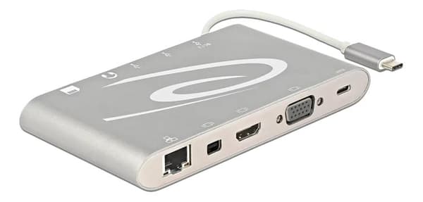 DeLOCK 87298 USB Type-C 3.1 Docking Station 4K, silver-grey