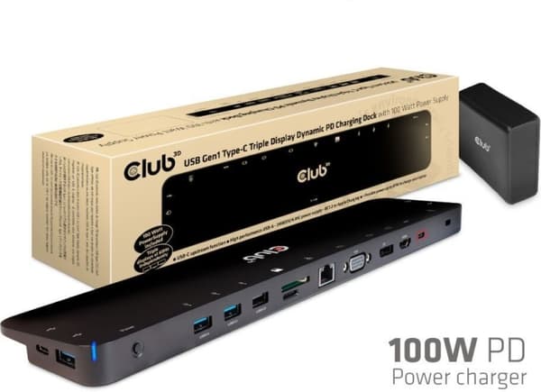 Club 3D USB Type-C Triple Display 100W dockingstation