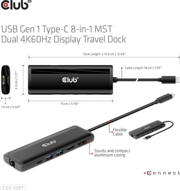Club 3D Type-C 8-i-1-hub