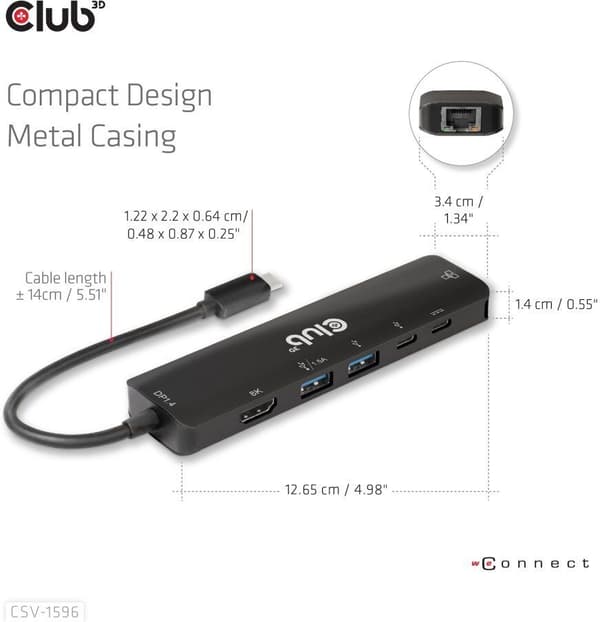 Club 3D Typ-C 6-i-1-hubb