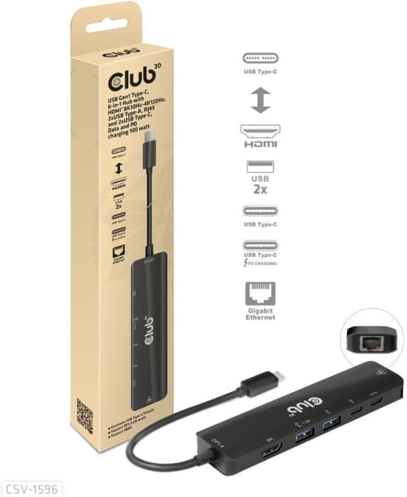 Club 3D Typ-C 6-i-1-hubb