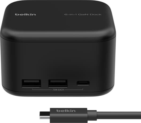 Belkin USB-C 6-i-1 Core GaN-batteri, 130 W