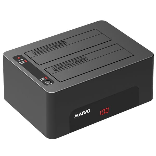 Two bay HDD/SSD docking station USB 3.1 Gen 1 USBA 5 Gbps Svart