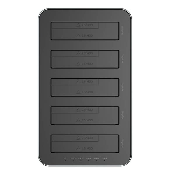 Orico dockingstation til 2,5" / 3,5" HDD / SSD, 5Gbps, USB-C til USB-C/A med kloningsfunktion (sort)