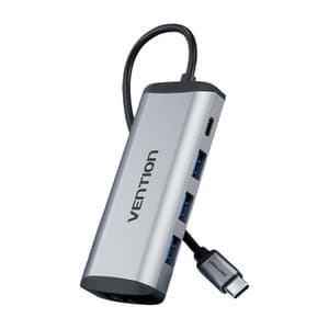 USB-C-USB-C-telakointiasema, 3x USB3.0, PD 0,15 m Vention THAHB, harmaa