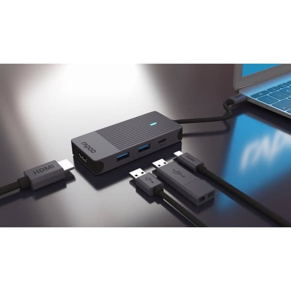Rapoo USB-C 4in1 Multiport Adapter Svart