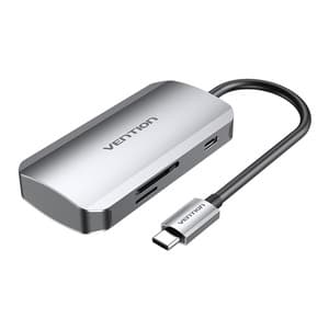 USB-C til 3x USB3.0 dockingstation, SD, TF, PD 0,15m Ventilation TNHHB, grå