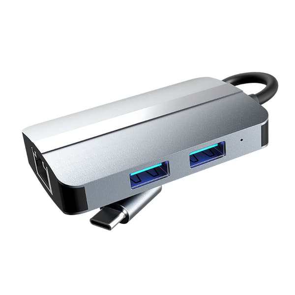 INF 5-i-1 USB-C-hubb med Ethernet, SD/TF-kortläsare