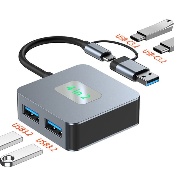 INF 4-i-2 USB-C Hub til effektive arbejdsgange