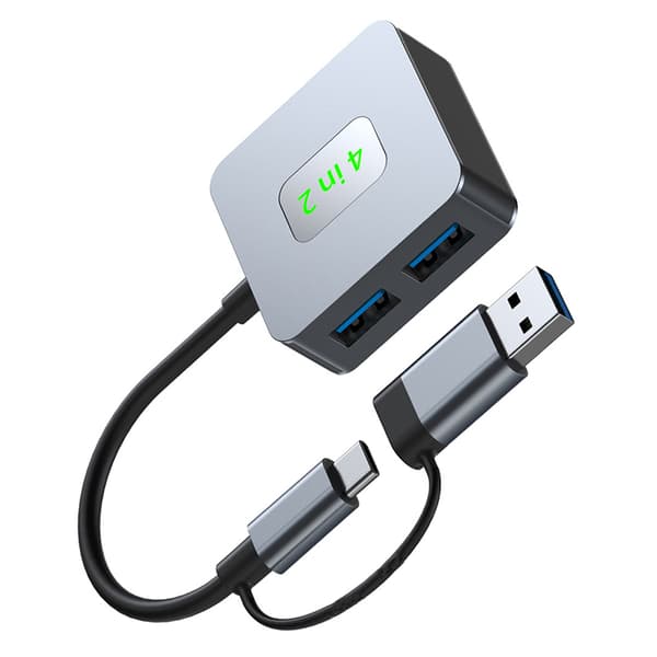 INF 4-i-2 USB-C Hub til effektive arbejdsgange