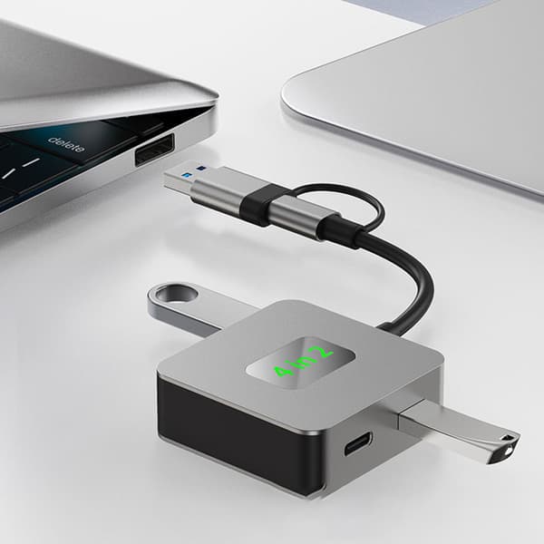 INF 4-Port USB 3.2 Gen 2-hubb - 10 Gbps expansionsdocka