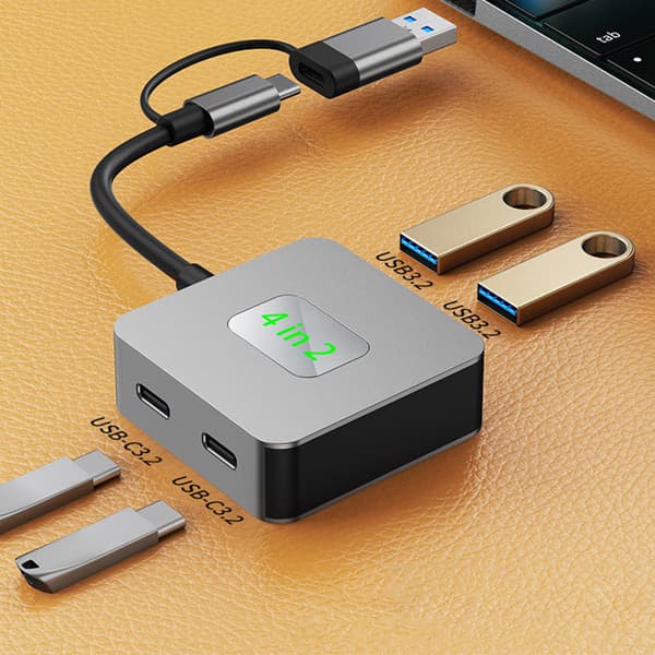 INF 4-Port USB 3.2 Gen 2-hubb - 10 Gbps expansionsdocka