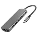 Miniatyrbild 1 av 4: INF 7-i-1 USB-C-hubb med HDMI, Ethernet och PD-laddning