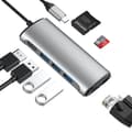 Miniatyrbild 3 av 7: INF 8-i-1 Typ-C-hubb med flera portar, HDMI, RJ45, SD/TF-kortläsare