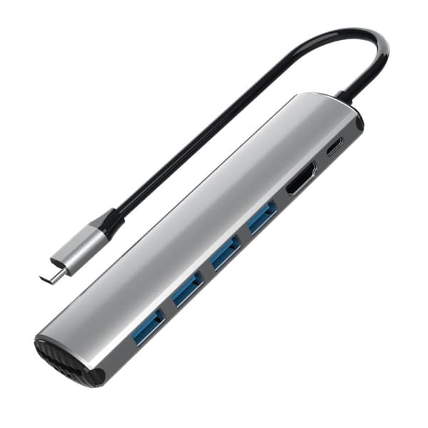 INF 8-i-1 USB-C Hub med HDMI, SD/TF-kortlæser og strømforsyning