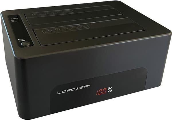 LC Power LC-DOCK-U3-V - HDD docking station with power indicator, on/off switch Bays: 1 - 2.5" / 3.5" shared (6.4 cm/8.9 cm shared) - SATA - USB 3.1 (