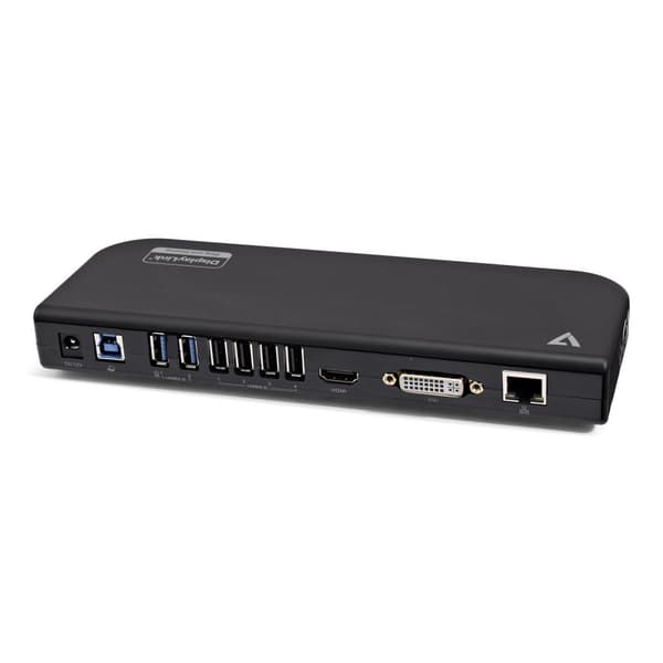 V7 UDDS2 kannettavan telakointi ja porttitoistin Telakointi USB 2.0 musta