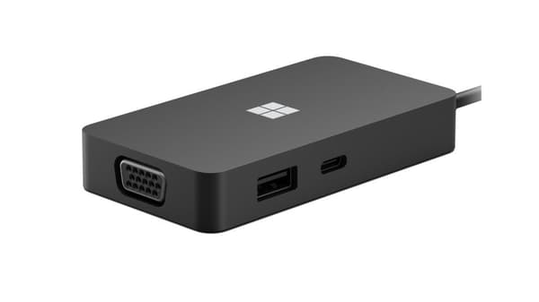 USB-C-adapter (grafisk) Microsoft Travel Hub Sort USB Sort Sort