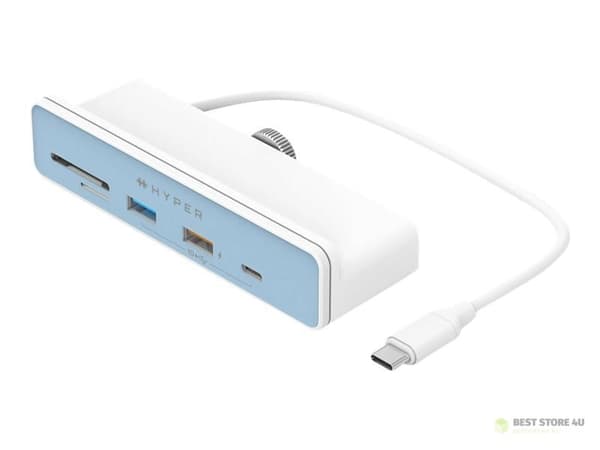 HiperDrive USB-C 6-in-1 -keskitin 4K HDMI -liitännällä iMacille 24"" | HDMI-porttien lukumäärä: 1