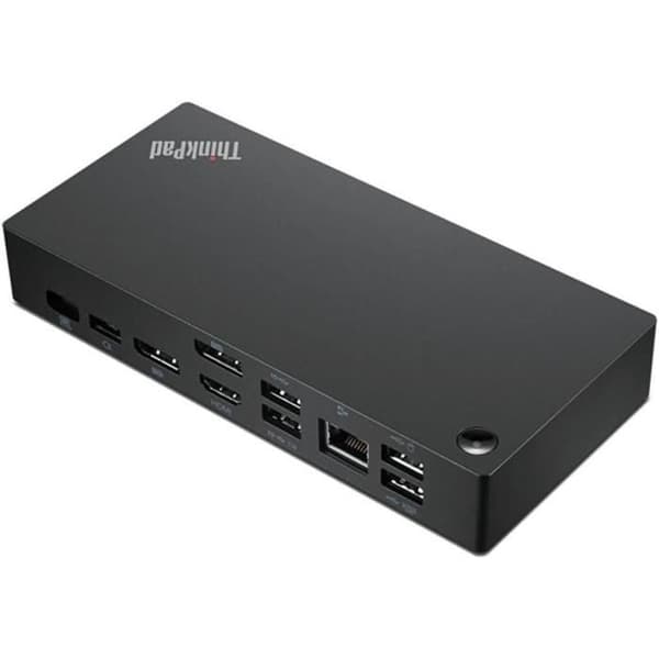 Dockningsstation - LENOVO - 40AY0090EU - Med USB 3.2 Gen 1 (3.1 Gen 1) Typ-C-kabel - Svart