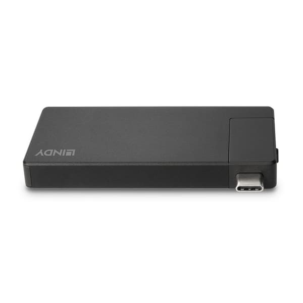 Lindy DST-Micro, USB-C-dockningsstation för bärbar dator med 4K-stöd och 100 W pass-through-laddning