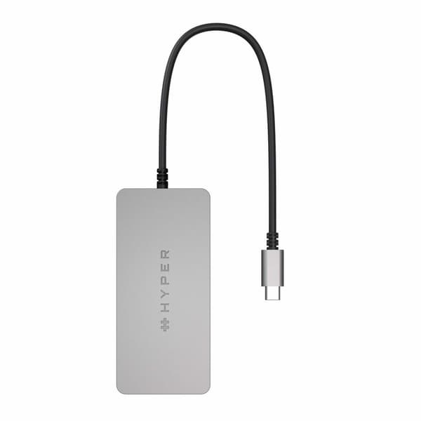 HYPER HDMB2-gränssnittshub USB 3.2 Gen 1 (3.1 Gen 1) Typ-C 5000 Mbit/s Rostfritt stål