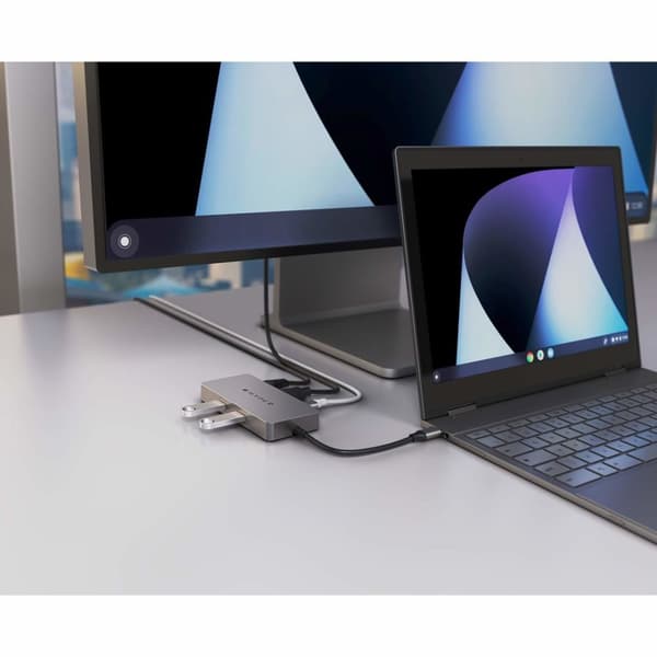HYPER HDMB2-gränssnittshub USB 3.2 Gen 1 (3.1 Gen 1) Typ-C 5000 Mbit/s Rostfritt stål