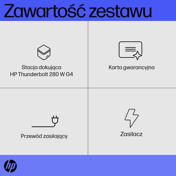 HP Thunderbolt Dock 280W G4 med kombinationskabel