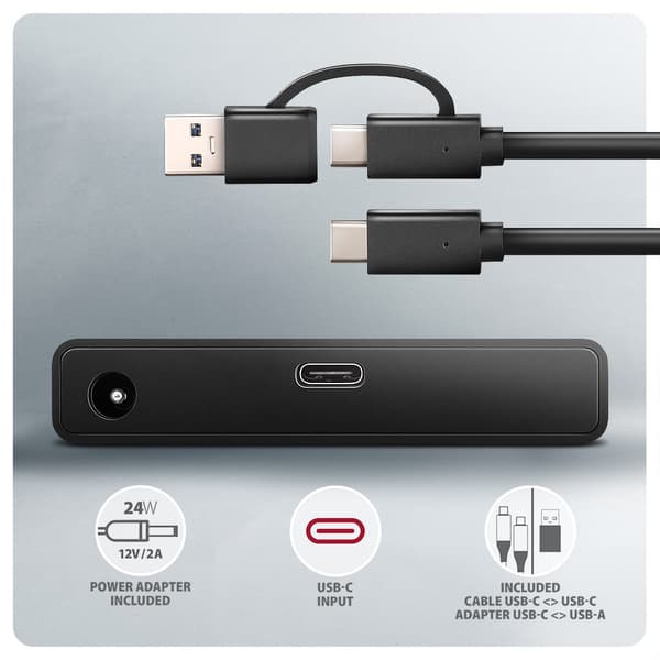 Axagon ADSA-FPX USB-C 10Gbps FAST PORT X-adapter för 2,5"/3,5" SSD/HDD