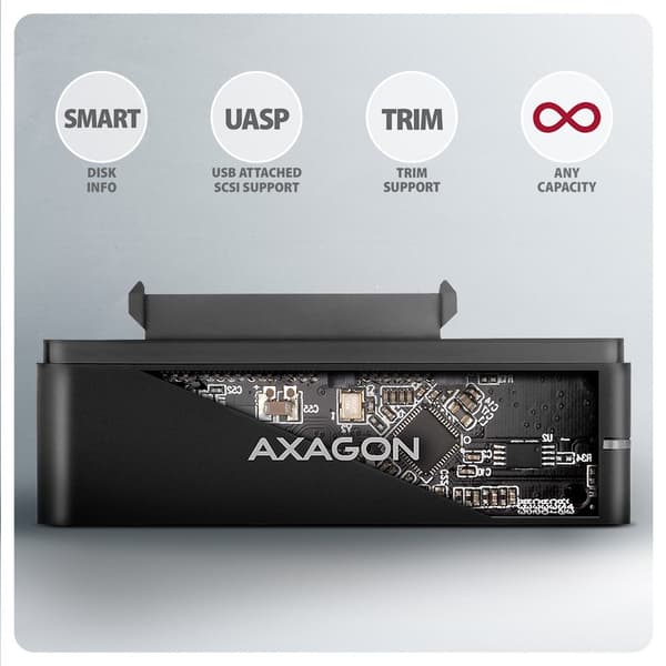 Axagon ADSA-FPX USB-C 10Gbps FAST PORT X-adapter för 2,5"/3,5" SSD/HDD