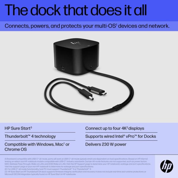 HP Thunderbolt Dock 280W G4 -telakointiasema, 4J0G4AA#ABB
