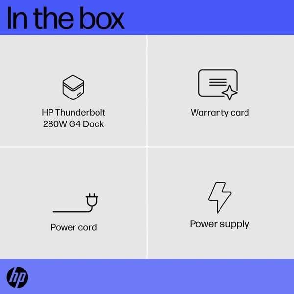 HP Thunderbolt Dock 280W G4 -telakointiasema, 4J0G4AA#ABB