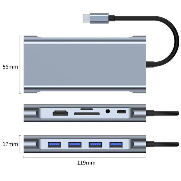 INF 11-i-1 USB C Hub Multiport Adapter - Anslut fler enheter