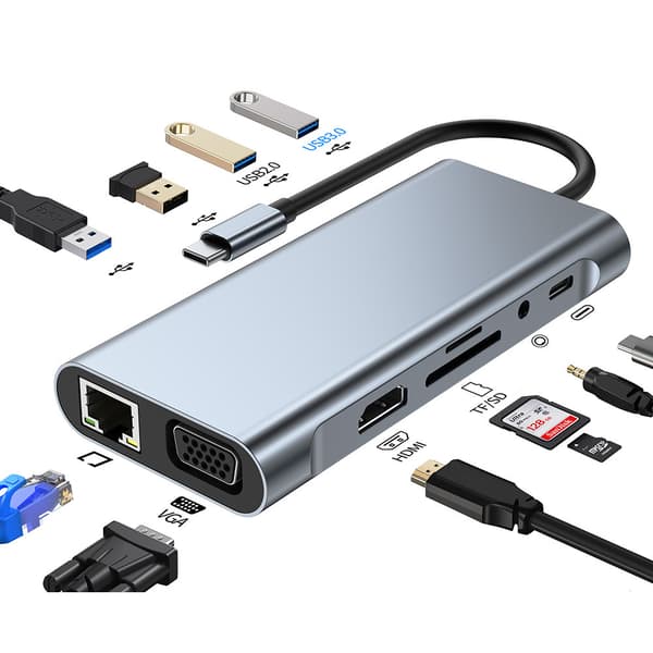 INF 11-i-1 USB C Hub Multiport Adapter - Anslut fler enheter