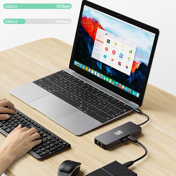 INF 10-i-1 USB-C Dockingstation med Dual 4K60Hz Display