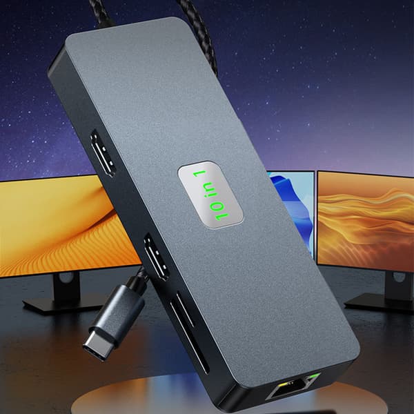 INF 10-i-1 USB-C Dockingstation med Dual 4K60Hz Display