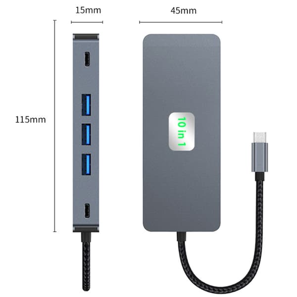INF 10-i-1 USB-C Dockingstation med Dual 4K60Hz Display
