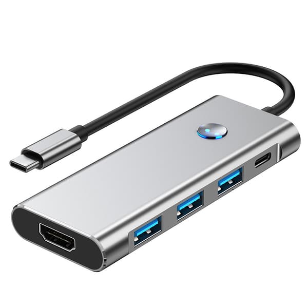 INF 7-i-1 USB-C-hub: 4K/60Hz, kortleser, 3.0-porter