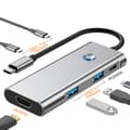 Miniatyrbild 2 av 4: INF 6-i-1 USB-C Hub 4K/60Hz USB 3.2 10G Dataöverföring Grå