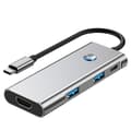 Miniatyrbild 1 av 4: INF 6-i-1 USB-C Hub 4K/60Hz USB 3.2 10G Dataöverföring Grå