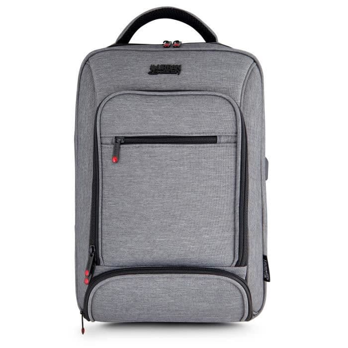 URBAN FACTORY Laptop Ryggsäck MCE14UF - 13" / 14" - USB-port och kabel för smartphones och surfplattor - Heather Grey