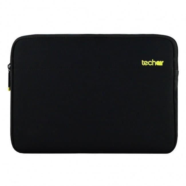 TECHAIR Laptop-fodral 10" - 11" Neopren - Texturerad polyester - Gul plysch interiör