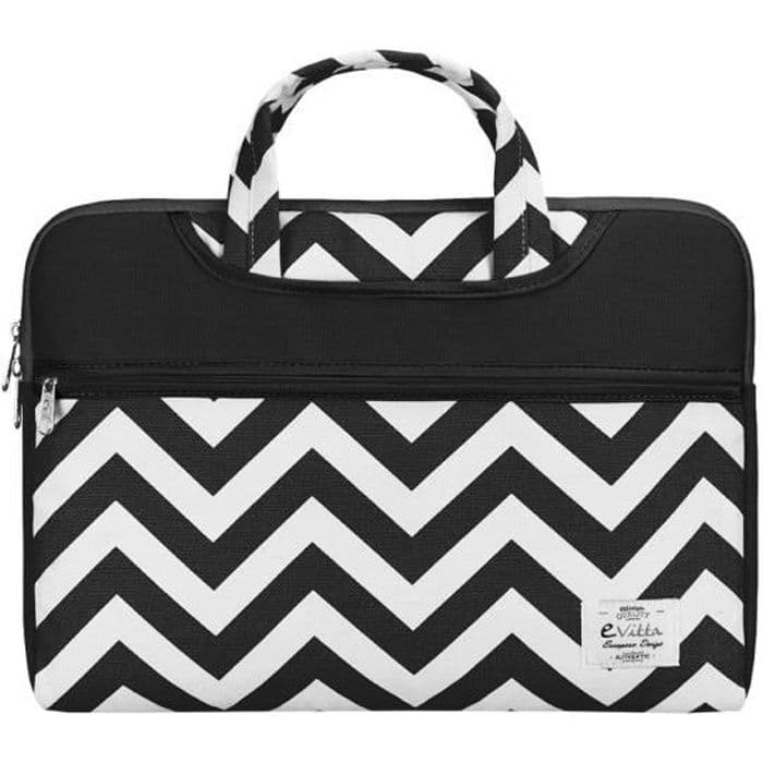 e-Vitta Chevron Laptop-fodral 14" svart, tryckt