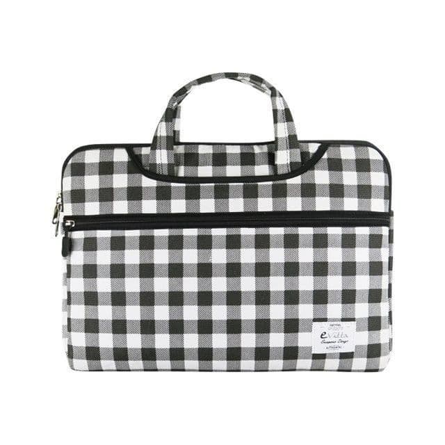 e-Vitta Rutigt Laptop-fodral 14" svart, tryckt