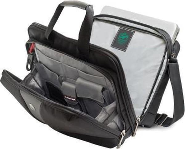 Wenger Legacy 16" -salkku, musta, harmaa kannettavan tietokoneen laukku